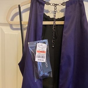 NWT purple satin Le Chateau midi dress